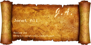 Jenet Ali névjegykártya